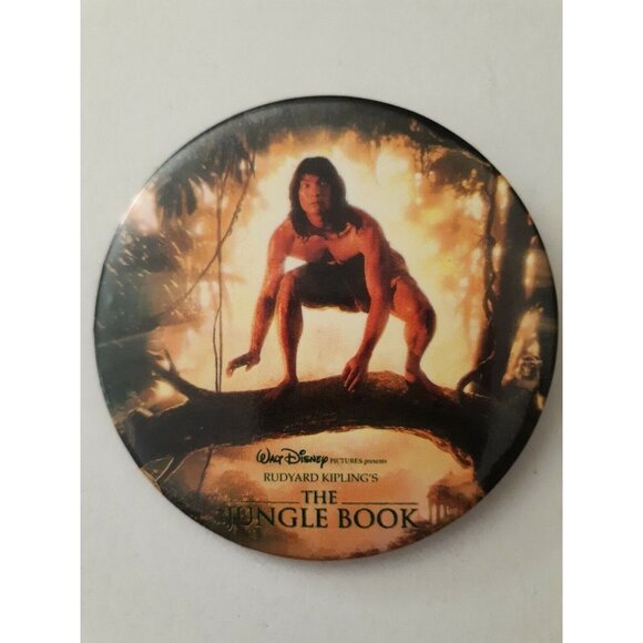 Vintage Promotional Movie Merchandise Disney Pinback Button The Jungle Book 1994